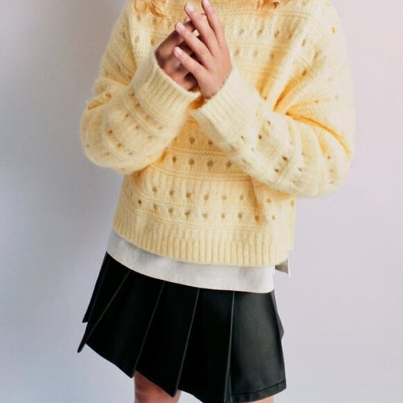 Zara Washed Faux Leather Skirt - Picture 1 of 4